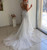 White Mermaid Tulle Lace Appliques Cap Sleeve Wedding Dress 2020