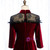 A-Line Dark Burgundy Velvet High Neck Short Sleeve Prom Dress