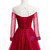 A-Line Burgundy Tulle Long Sleeve Backless Prom Dress With Beading 2020