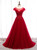 A-Line Burgundy Tulle Cap SLeeve Backless Prom Dress 2020 A-Line Burgundy Tulle Cap SLeeve Backless Prom Dress 2020