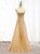 Gold Mermaid Sequins Tulle Sleeveless Prom Dress