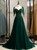 Dark Green Tulle Spaghetti Straps Beading Prom Dress 2020