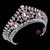 Pink Crown Tiara Korean Rhinestone Crystal Hair Accessories Beauty Crown