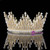 Bride Gold Tiara Elegant Princess Rhinestone Crown