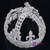 Bride Small Tiara Round Crown Trumpet Ring Rhinestones