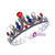 Bride Baroque Colorful Crystal Round Crown Headdress