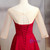 A-Line Burgundy Satin Short Sleeve Appliques Prom Dress