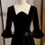 A-Line Black Velvet Square Short Litter Prom Dress 2020