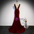 Sexy Dark Burgundy Mermaid Velvet Prom Dress 