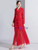 Red Suit Long Sleeve Tulle V-neck Evening Dress 2020