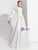 A-Line White Satin Short Sleeve Off the Shoulder Prom Dress 2020 