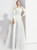 A-Line White Satin Short Sleeve Off the Shoulder Prom Dress 2020 