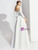 A-Line White Satin Short Sleeve Off the Shoulder Prom Dress 2020 