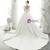 White Ball Gown Satin Square 3/4 Sleeve Wedding Dress With Pearls