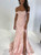 Pink Mermaid Lace Off the Shoulder Prom Dress With Split 2020