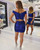 Blue Mermaid Satin Two Piece Off the Shoulder Pleats Homecoming Dress 2020
