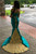 Blue Mermaid Satin Off the Shoulder Gold Appliques Prom Dress 2020