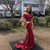 Burgundy Mermaid Satin Spaghetti Straps Prom Dress 2020