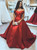 Red Ball Gown Satin Off the Shoulder Prom Dress 2020