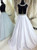 Black and White Satin Long Evening Dresses Prom Gowns with Crystals 2017