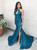 Blue Mermaid Halter Saequins Bling Bling Prom Dress With Side Split