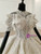 Ivory White Ball Gown Tulle High Neck Short Sleeve Wedding Dress 2020