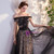 In Stock:Ship in 48 Hours Black Tulle Sequins Appliques Prom Dress 2020