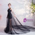 Buy 2020 In Stock:Ship in 48 hours Black High Low Tulle Beading Prom Dress