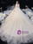 Champagne V Neck Beading Tulle Sweep Train Wedding Dress