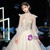 Vintage Style High Neck Long Sleeves Beading Bling Bling Wedding Dress Under 500