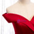 Off The Shoulder Burgundy Satin Button Long Prom Dress