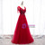 Shop 2020 Red Short Sleeves Tulle V Neck Appliques Beading Prom Dress Under 129