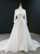 White Tulle High Neck Long Sleeve Prom Dress With Removable Train 2020