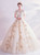 In Stock:Ship in 48 Hours Champagne Tulle Appliques Puff Sleeve Wedding Dress 2020