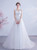 In Stock:Ship in 48 Hours A-Line White Tulle V-neck Appliques Wedding Dress 2020