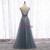 A-Line Gray Tulle Spaghetti Straps Sequins Prom Dress 2020