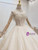 Light Champagne Ball Gown Tulle High Neck Long Sleeve Wedding Dress 2020