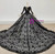 Black Ball Gown Tulle Star Sequins Long Sleeve Wedding Dress