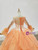 Orange Tulle Long Sleeve Lace Appliques Wedding Dress 2020