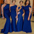 Get a Prom-Ready Look Royal Blue Satin One Shoulder Mermaid Bridesmaid Dresses 2020
