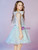 In Stock:Ship in 48 Hours Green Tulle Halter Knee Length Flower Girl Dress 2020