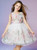 In Stock:Ship in 48 Hours White Tulle Print Pleats Flower Girl Dress 2020