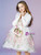 In Stock:Ship in 48 Hours White Tulle Print Pleats Flower Girl Dress 2020