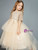 In Stock:Ship in 48 Hours Gold Tulle Lace Short Sleeve Flower Girl Dress 2020