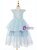In Stock:Ship in 48 Hours Blue Tulle Embroidery Cap Sleeve Flower Girl Dress 2020