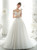 White Ball Gown Tulle Beading Backless Wedding Dress 2020