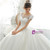 Take Center Stage In White Ball Gown Tulle Satin Cap Sleeve Open Back Wedding Dress
