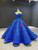 Shop Sexy Royal Blue Ball Gown Sequins Appliques Off the Shoulder Prom Dress