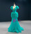 Find Your Dress For Prom! Green Mermaid Tulle Reffuls Pleats Long Prom Dress