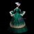 Just Be The One For You Green Ball Gown Satin V-neck Appliques Long Sleeve Drama Show Vintage Gown Dress